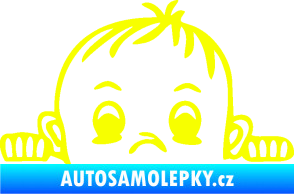 Samolepka Dítě v autě 045 pravá chlapeček hlavička Fluorescentní žlutá