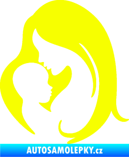Samolepka Dítě v autě 058 levá mimi s maminkou Fluorescentní žlutá