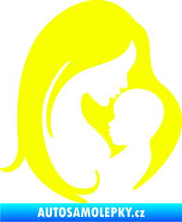 Samolepka Dítě v autě 058 pravá mimi s maminkou Fluorescentní žlutá