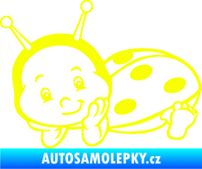 Samolepka Dítě v autě 063 levá beruška Fluorescentní žlutá