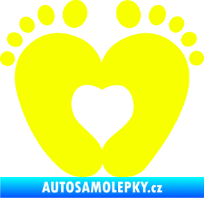 Samolepka Dítě v autě 064 nožičky Fluorescentní žlutá
