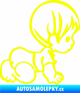 Samolepka Dítě v autě 068 pravá batole na kolínkách Fluorescentní žlutá