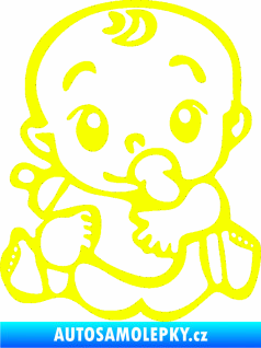Samolepka Dítě v autě 069 levá mimčo s lahvičkou Fluorescentní žlutá