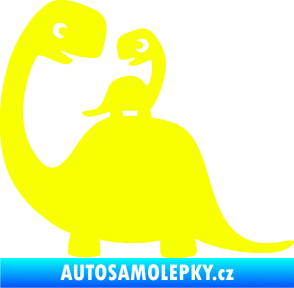 Samolepka Dítě v autě 105 levá dinosaurus Fluorescentní žlutá