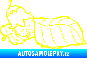 Samolepka Dítě v autě 107 levá spinká na lístečku Fluorescentní žlutá