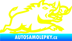 Samolepka Divoké prase 004 pravá Fluorescentní žlutá
