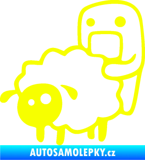Samolepka Domo 005 levá love sheep Fluorescentní žlutá