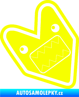 Samolepka Domo 019 wakaba jdm znak levá Fluorescentní žlutá
