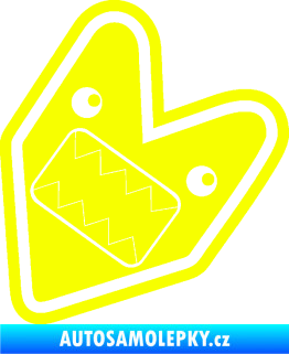 Samolepka Domo 019 wakaba jdm znak pravá Fluorescentní žlutá