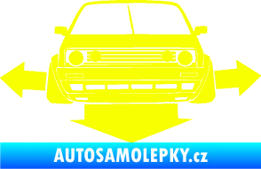 Samolepka Down and out car 002 Fluorescentní žlutá