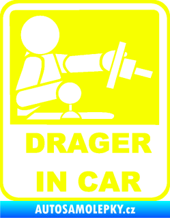Samolepka Drager in car 001 Fluorescentní žlutá