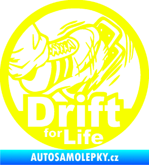 Samolepka Drift for life Fluorescentní žlutá
