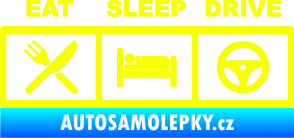 Samolepka Eat, sleep, drive 001 s nápisem Fluorescentní žlutá