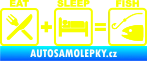 Samolepka Eat sleep fish Fluorescentní žlutá