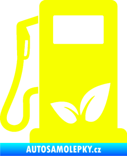 Samolepka Elektro auto 001 levá symbol eko čerpací stanice Fluorescentní žlutá
