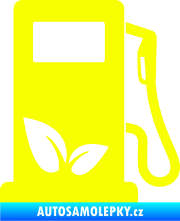 Samolepka Elektro auto 001 pravá symbol eko čerpací stanice Fluorescentní žlutá