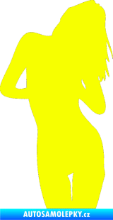 Samolepka Erotická žena 001 pravá Fluorescentní žlutá