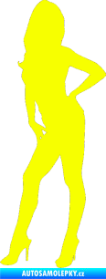 Samolepka Erotická žena 007 levá Fluorescentní žlutá