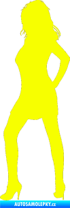 Samolepka Erotická žena 010 levá Fluorescentní žlutá