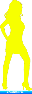 Samolepka Erotická žena 010 pravá Fluorescentní žlutá