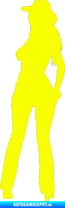 Samolepka Erotická žena 016 levá Fluorescentní žlutá