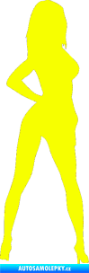 Samolepka Erotická žena 017 pravá Fluorescentní žlutá