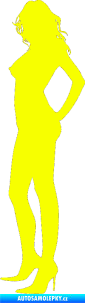 Samolepka Erotická žena 018 levá Fluorescentní žlutá