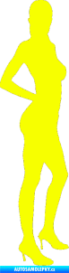 Samolepka Erotická žena 019 pravá Fluorescentní žlutá