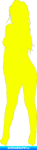 Samolepka Erotická žena 020 levá Fluorescentní žlutá