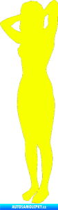 Samolepka Erotická žena 024 levá Fluorescentní žlutá