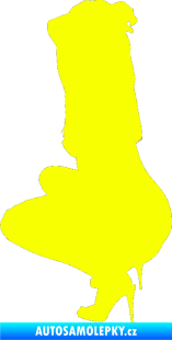 Samolepka Erotická žena 031 levá Fluorescentní žlutá