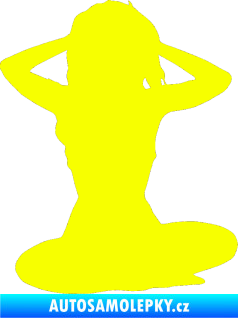 Samolepka Erotická žena 042 pravá Fluorescentní žlutá