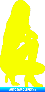 Samolepka Erotická žena 044 pravá Fluorescentní žlutá
