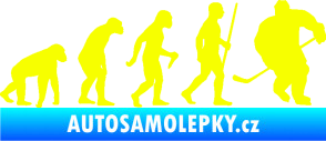 Samolepka Evoluce 003 hokej pravá Fluorescentní žlutá