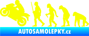 Samolepka Evoluce 004 levá motorkář Fluorescentní žlutá