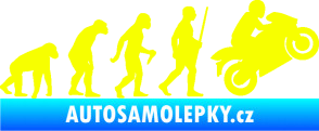 Samolepka Evoluce 004 pravá motorkář Fluorescentní žlutá