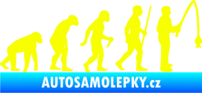 Samolepka Evoluce 005 rybář pravá Fluorescentní žlutá