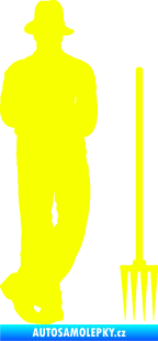 Samolepka Farmář 001 pravá Fluorescentní žlutá