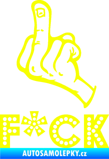 Samolepka F*CK 002  nápis  Fluorescentní žlutá
