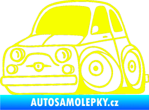 Samolepka Fiat 500 karikatura levá Fluorescentní žlutá