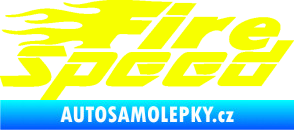 Samolepka Fire speed nápis s plameny Fluorescentní žlutá
