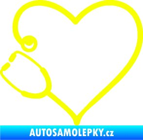 Samolepka Fonendoskop 002 levá  zdravotní sestřička Fluorescentní žlutá