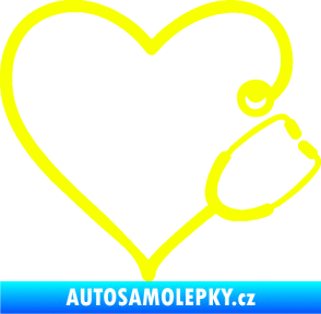 Samolepka Fonendoskop 002 pravá  zdravotní sestřička Fluorescentní žlutá