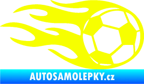 Samolepka Fotbalový míč 004 pravá v plamenech Fluorescentní žlutá