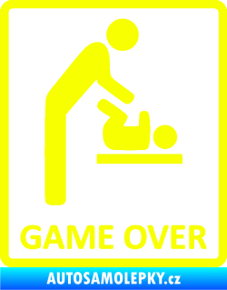 Samolepka Game over varianta baby Fluorescentní žlutá