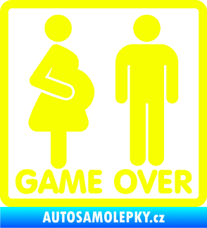 Samolepka Game over varianta jsem v tom Fluorescentní žlutá