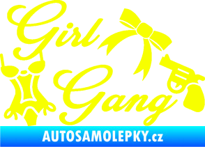 Samolepka Girl gang 001 Fluorescentní žlutá
