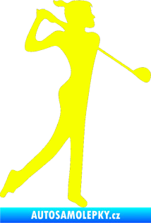 Samolepka Golfistka 016 pravá Fluorescentní žlutá