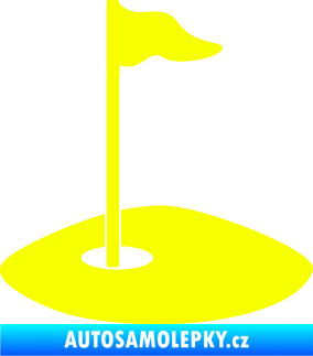 Samolepka Golfová jamka 001 levá Fluorescentní žlutá
