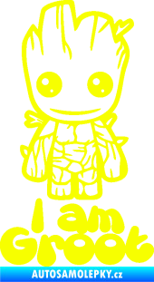 Samolepka Groot 001 levá s nápisem Fluorescentní žlutá